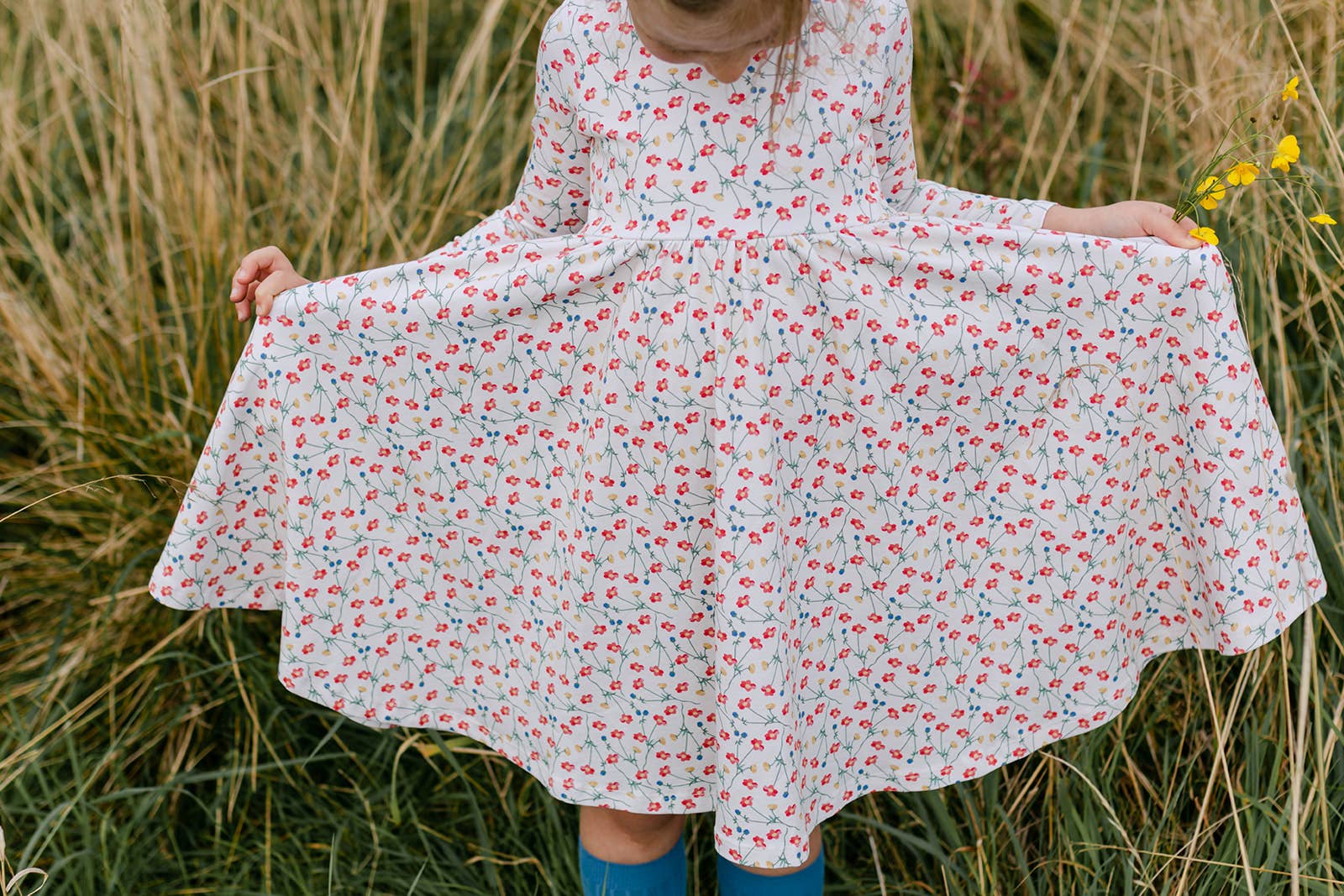 Floras – wholesale Dress – Kids – Twirl Dress - Cream Poppy14