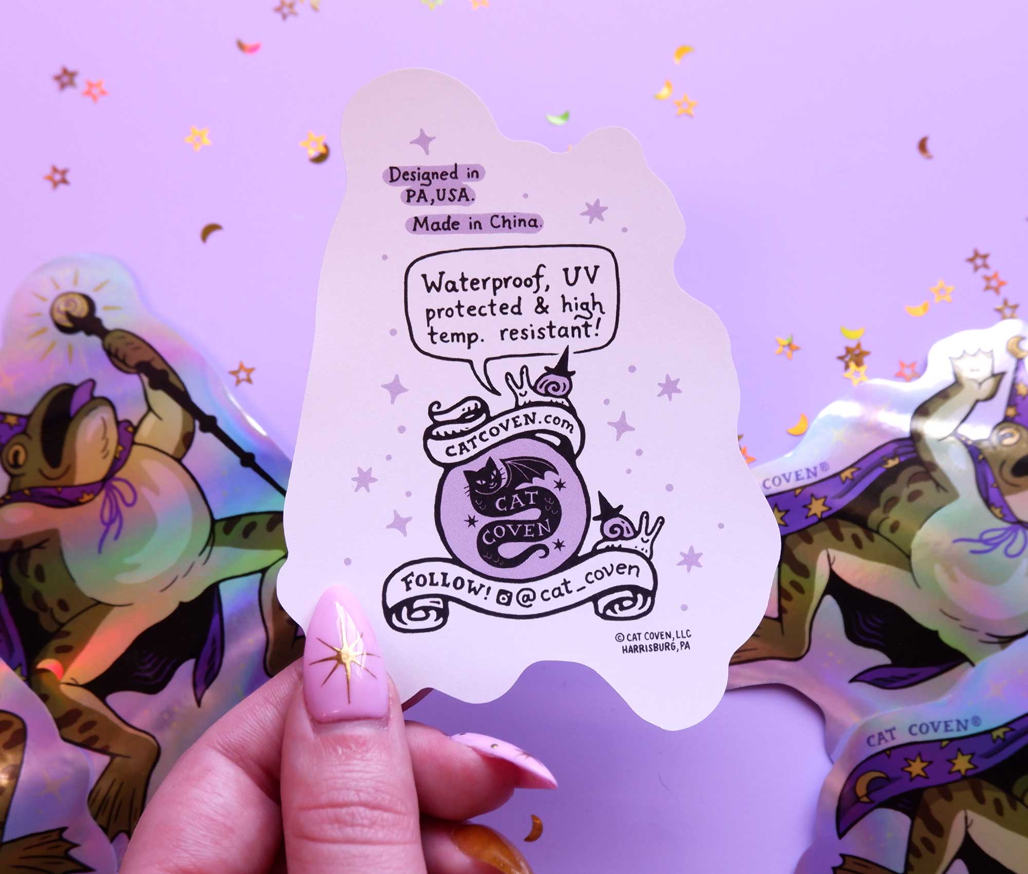 Cat Coven - Wholesale Sticker - Toad Wizard - Holographic Sticker5