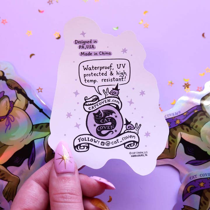 Cat Coven - Wholesale Sticker - Toad Wizard - Holographic Sticker5
