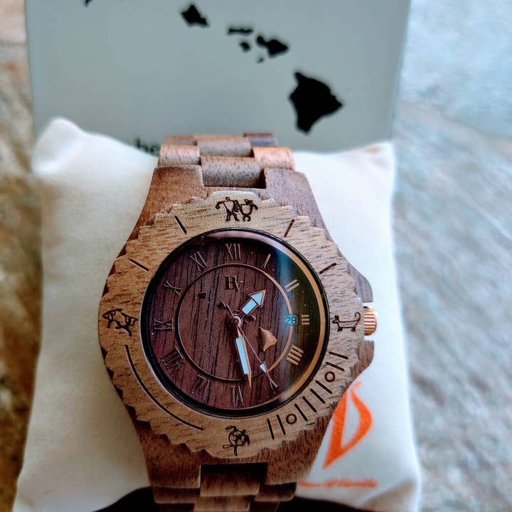 Bean & Vanilla - Wholesale Wrist Watch - Men's - Sailor - Koa Wood