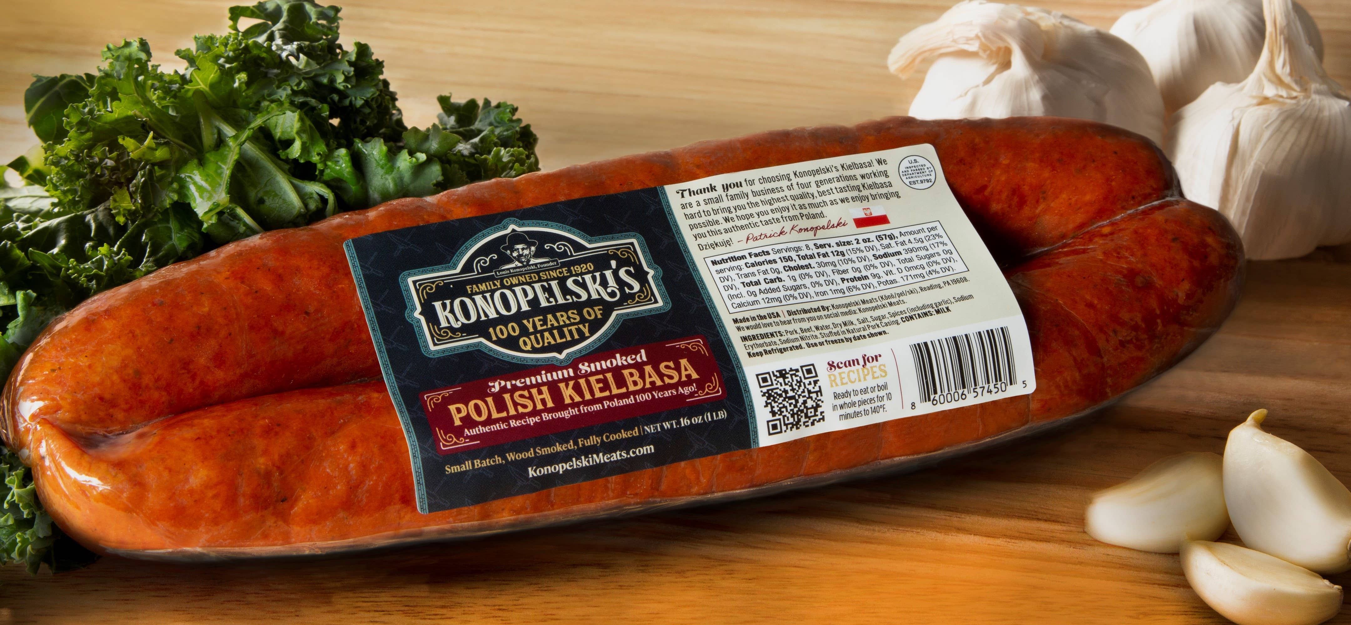 Konopelski Meats - Venta al por mayor Salchichas - Konopelski Meats Kielbasa, estilo cuerda, 16 paquetes de 1 libra5