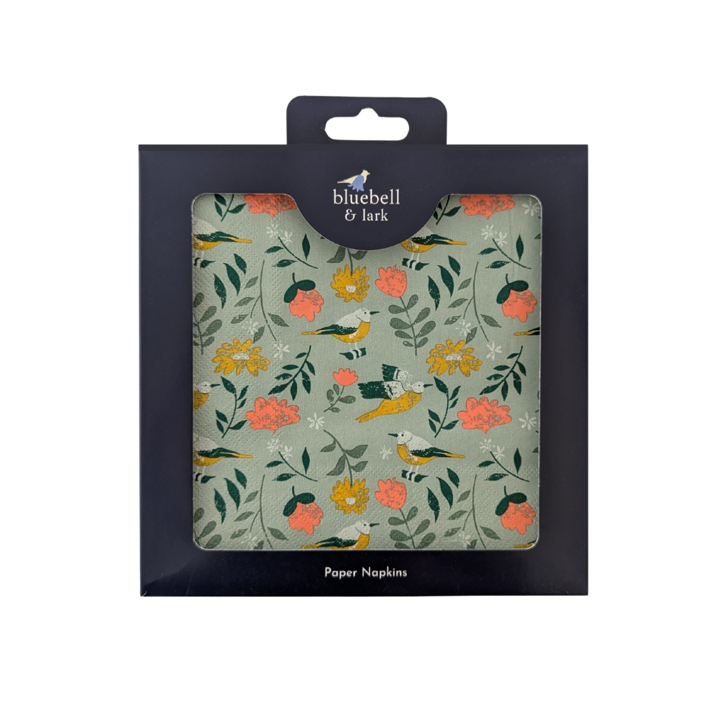 Bluebell and Lark - Wholesale Disposable Napkin - Birds And Flowers Paper Napkins0