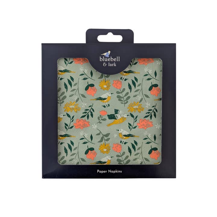 Birds And Flowers Paper Napkins for wholesale by Bluebell and Lark