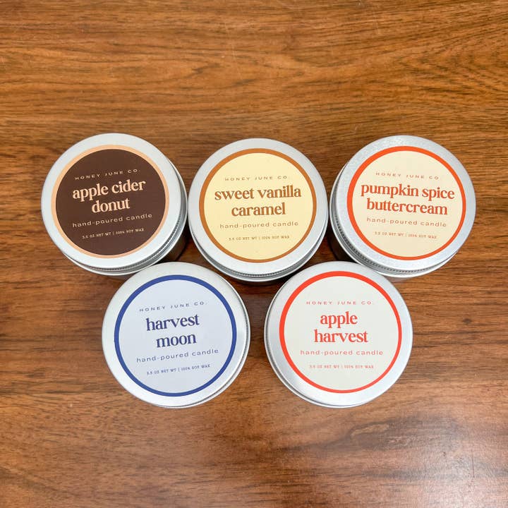 Honey June Co. - Wholesale Travel Candles - Apple Cider Donut Mini Candle1