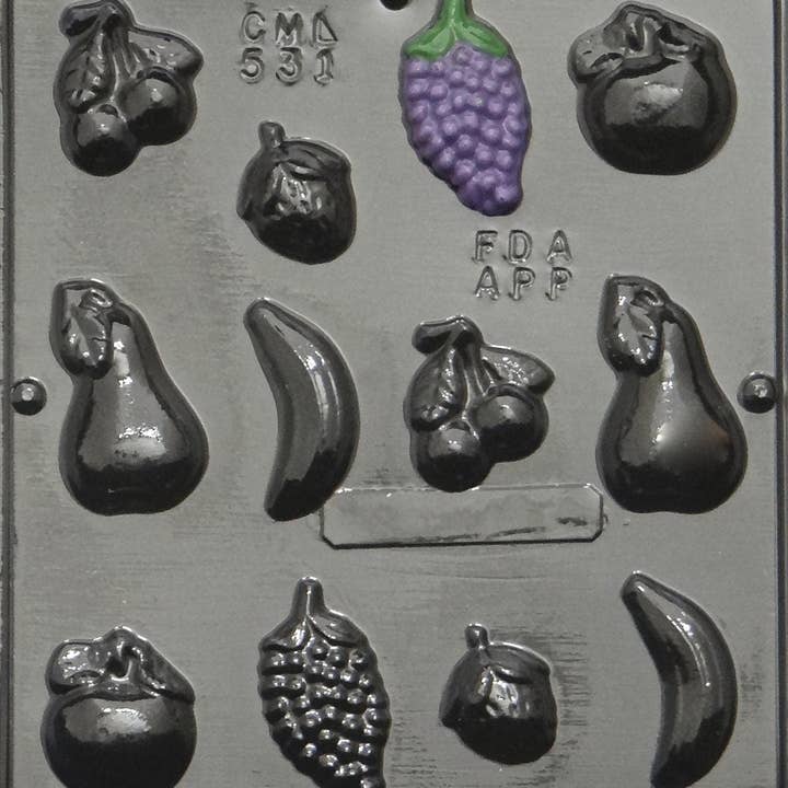 Stampo per cioccolatini a forma di pezzi di assortimento di frutta per la vendita all'ingrosso da parte di Sweetberry Treats