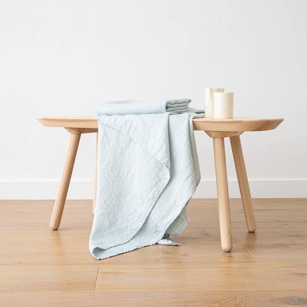Linen Bath Towel Ice Blue Washed Waffle for wholesale by LinenMe