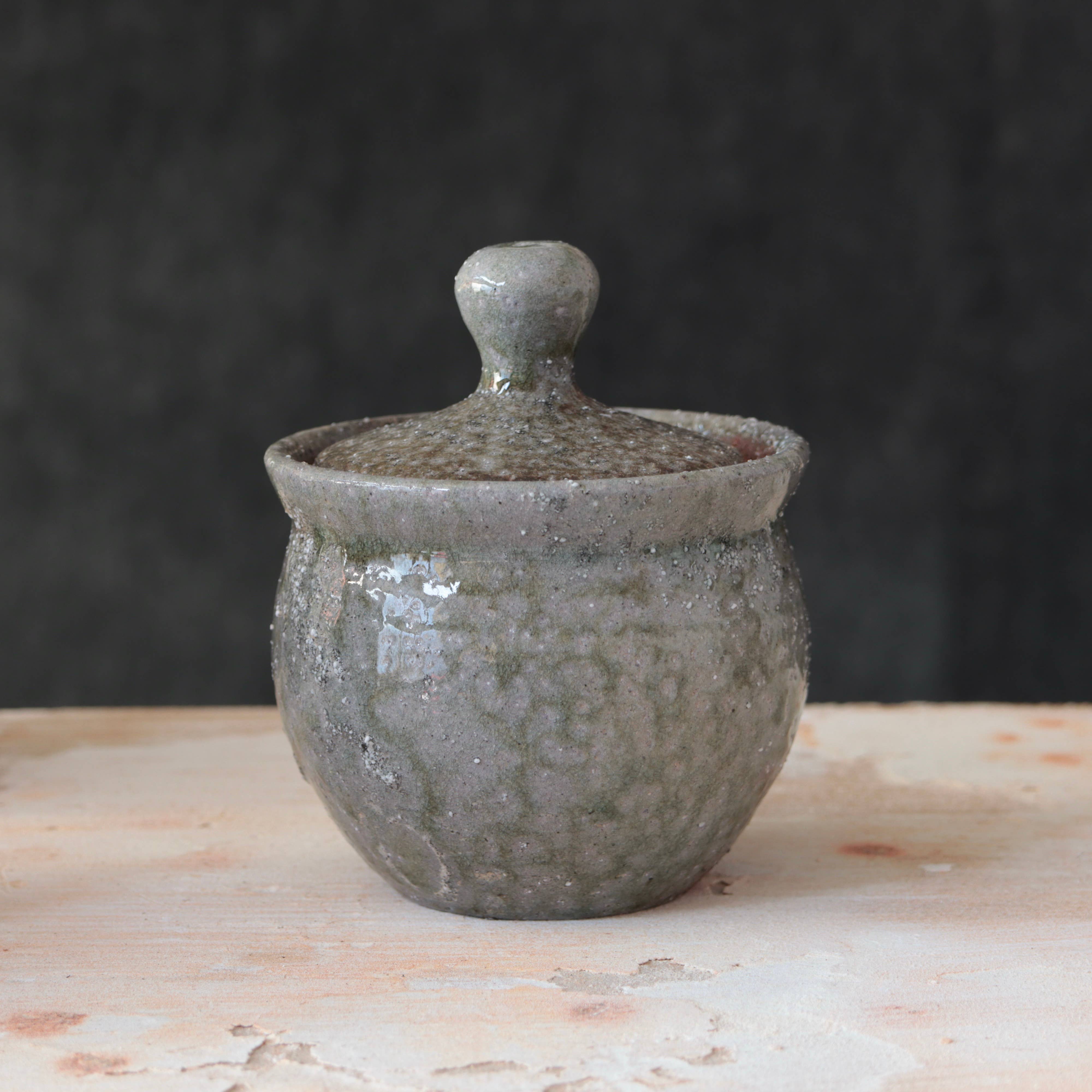 Matt Fishman Pottery - Wholesale Jar - Soda-Fired Sugar Jars Dark Surface Round2