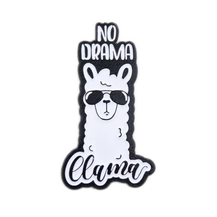 No Drama Llama Pin – No Stress Motivational Llama Enamel Pin for wholesale by Real Sic