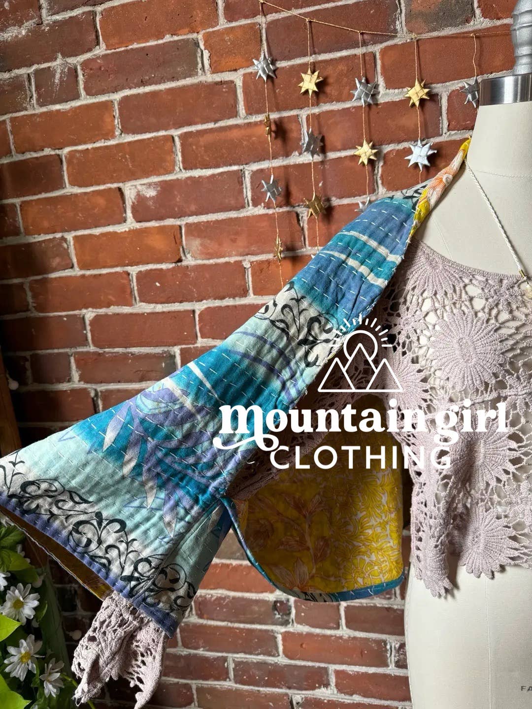 Mountain Girl Clothing - Wholesale Wrap - Women's - Upcycled Reversible Kantha Bolero Shawl 2