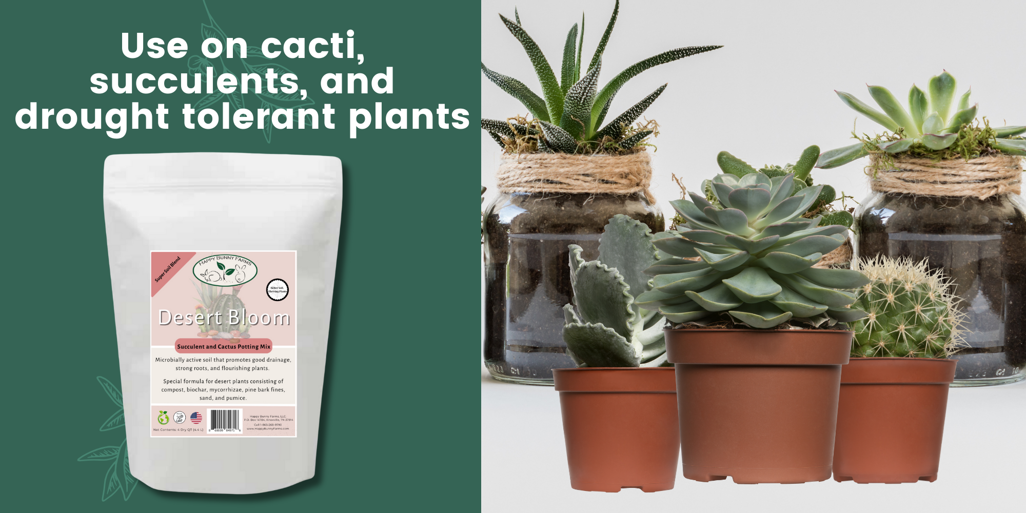 Happy Bunny Farms - Wholesale Planting/Potting Soil - Desert Bloom, Premium Potting Soil for Succulents and Cacti.3