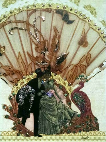 Elegant Peacock Anniversary Wedding Card for wholesale by Erica DiPaolo Designs