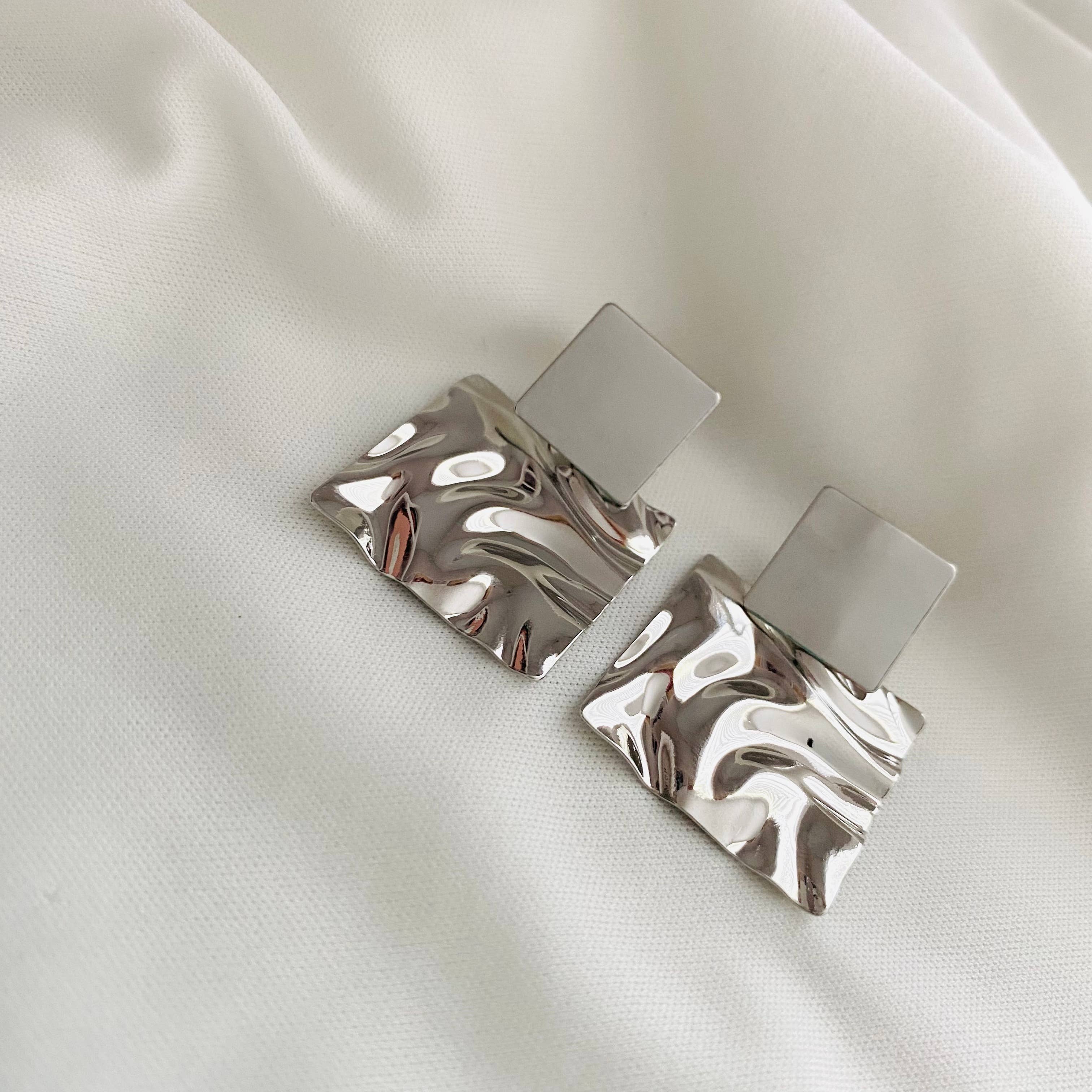 Housegoldjewelry - Vente Boucles d'oreilles pendantes - Boucles d'oreilles en or martelé, boucles d'oreilles martelées7