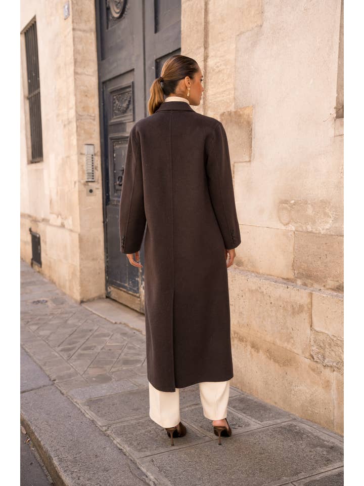 Attentif Paris - Wholesale Coat - Women's - Extra-long oversized hand-sewn wool blend coat69