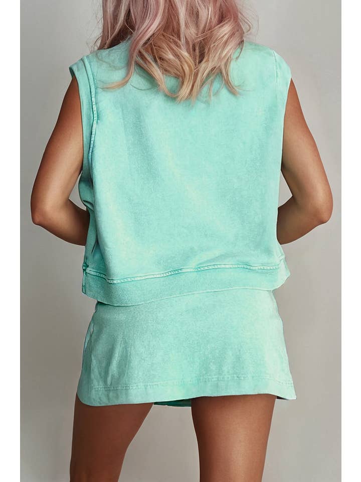 LA Society - Vente Ensemble haut et jupe - Femme - Ensemble 2 pièces : débardeur effet minéral et jupe fendue doublée3