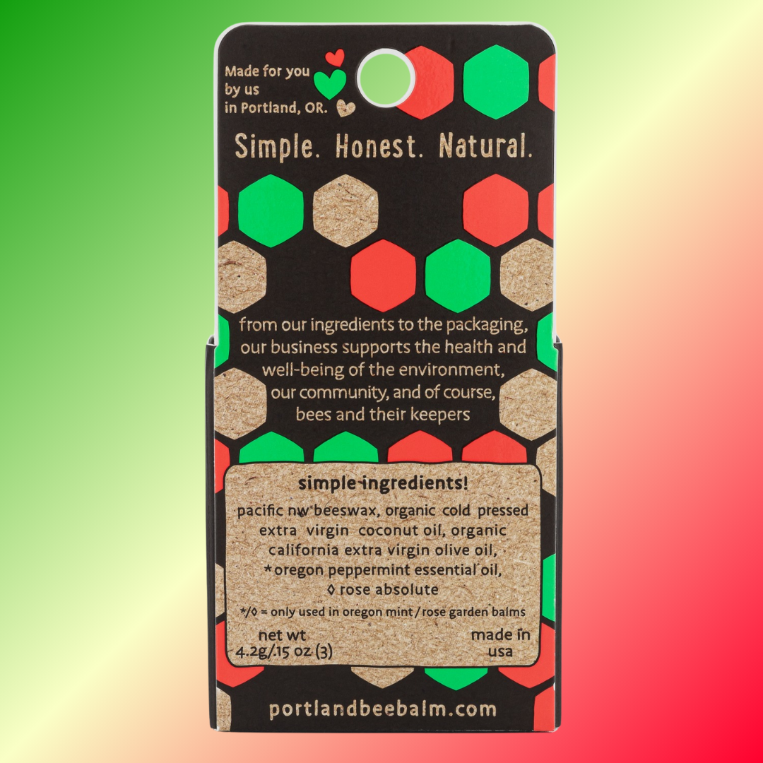 Portland Bee Balm - Wholesale Lip Balm Set - Mint, Rose & Unscented Assorted Beeswax Lip Balm – 3-Pack2