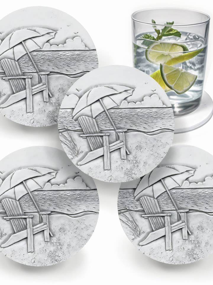 Beach Chair Drink Coasters for wholesale by McCarter Coasters