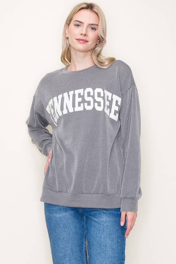 Tres Bien, Inc – wholesale Graphic sweatshirt – Women’s – "TENNESSEE" RIBBED GRAPHIC L/S SWEATSHIRT7
