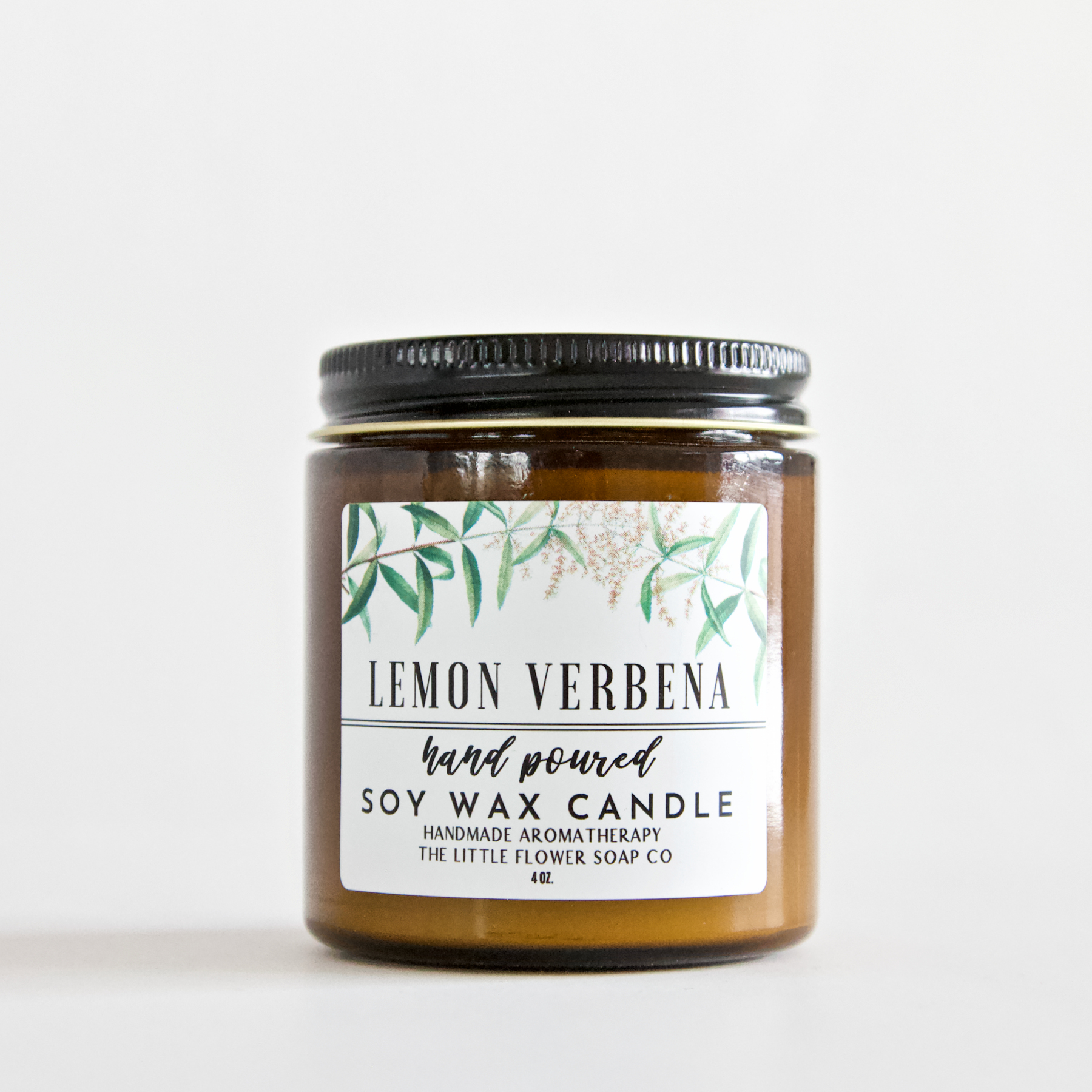 The Little Flower Soap Co - Wholesale Jar/Filled Candle - Lemon Verbena 4oz Soy Candle4
