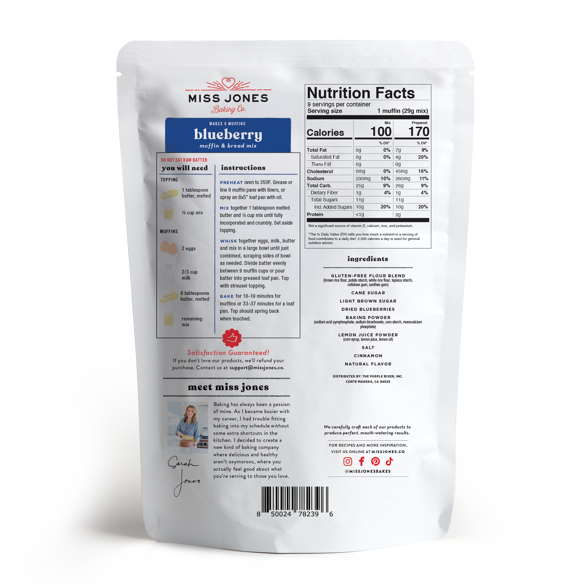 Miss Jones Baking Co. - Wholesale Muffin Mix - Gluten Free Blueberry Muffin & Bread Mix1