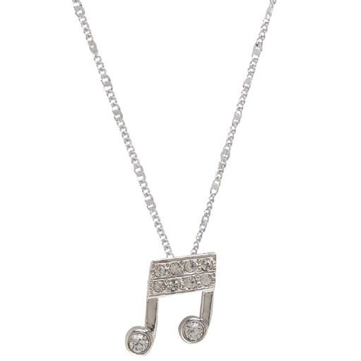 Silver Double 16th Note Pendant for wholesale by Broadway Gifts Co