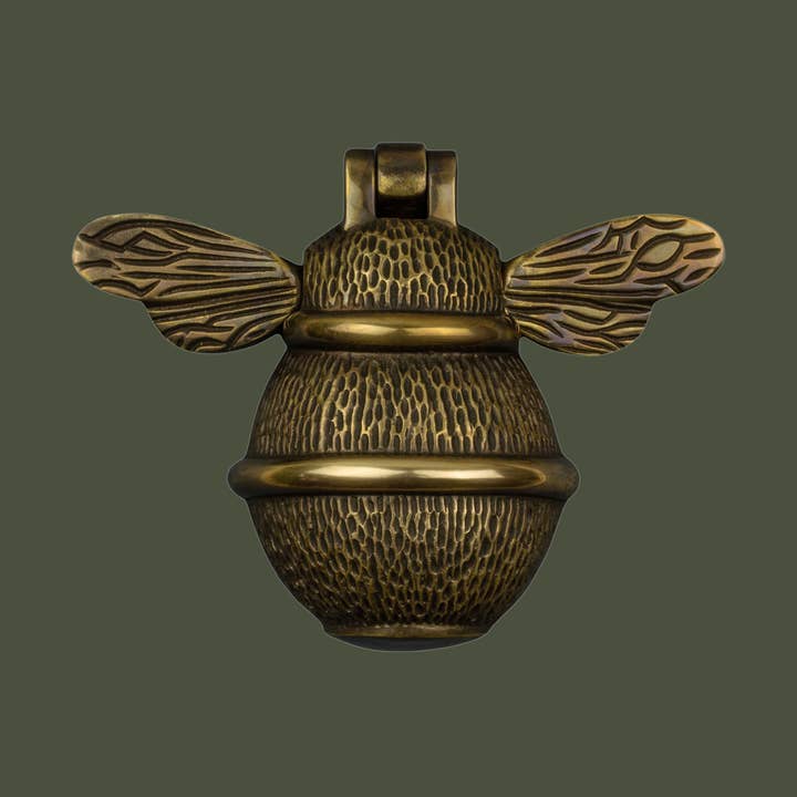 Aldrava de porta de bronze Bumble Bee - acabamento em bronze por atacado de Brass bee