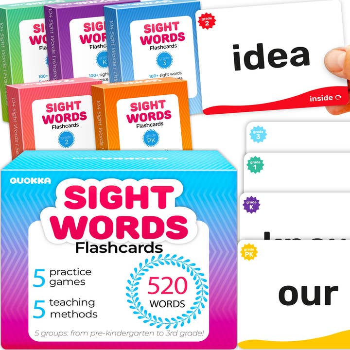 520 Sight Words Flash Cards Classic for Kids for wholesale by QUOKKA
