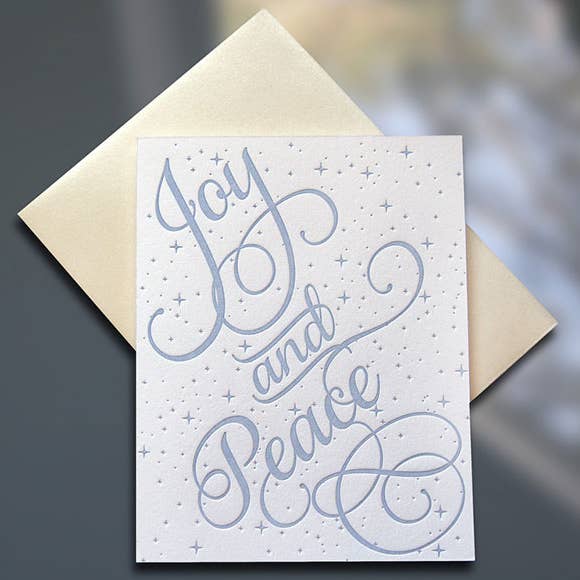 Joy & Peace Card - Box Of 6 for wholesale by Sky of Blue Cards