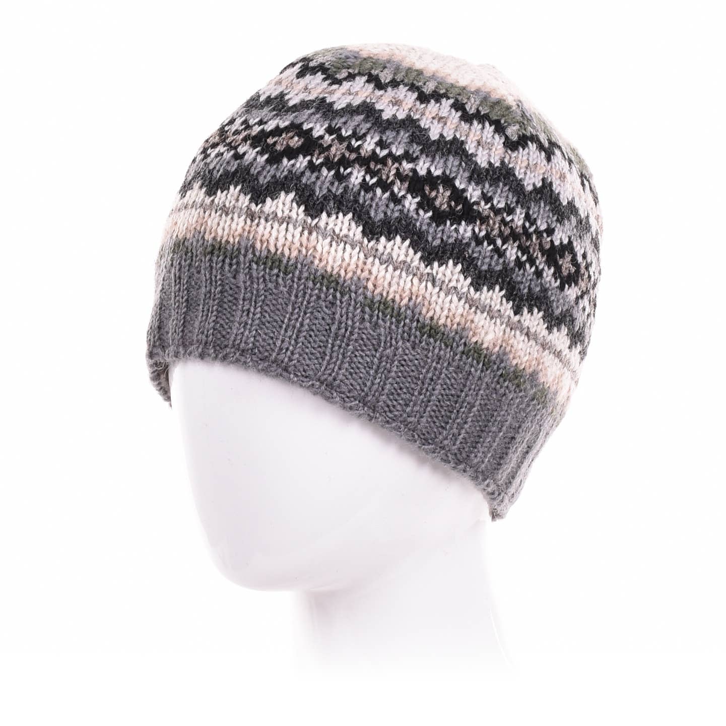 Lost Horizons Knitwear – Ships from USA - Wholesale Beanie - Men's - Lincoln Wool Beanie Hat with Nordic Pattern0