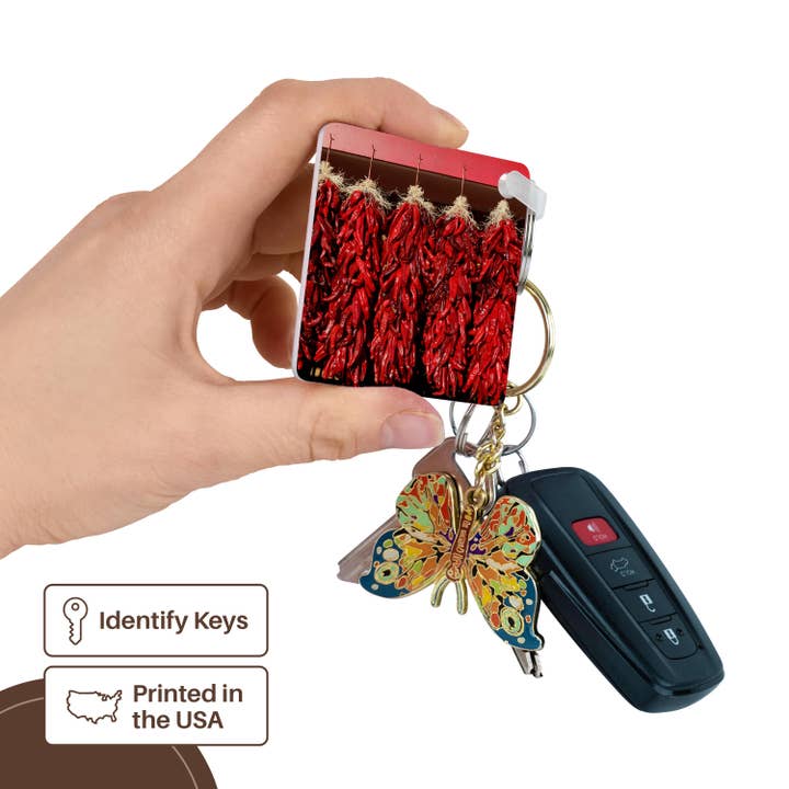 3dRose - Wholesale Keychain - Unisex - 3dRose, Image of Chili peppers drying in the sun, Velarde, New Mexico, USA., Key Chain2