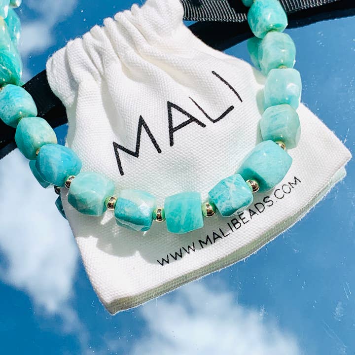 Mali Beads - Vendita all'ingrosso Collane di perline/perle - Collana con Perline di Pietra Naturale di Amazonite – Gioielli Voluminosi da Donna7