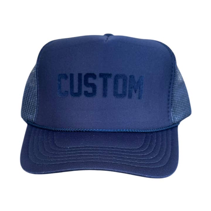 Littlebrightbird - Wholesale Trucker Hat - Unisex - CUSTOM Navy Blue Tonal Trucker Hat0