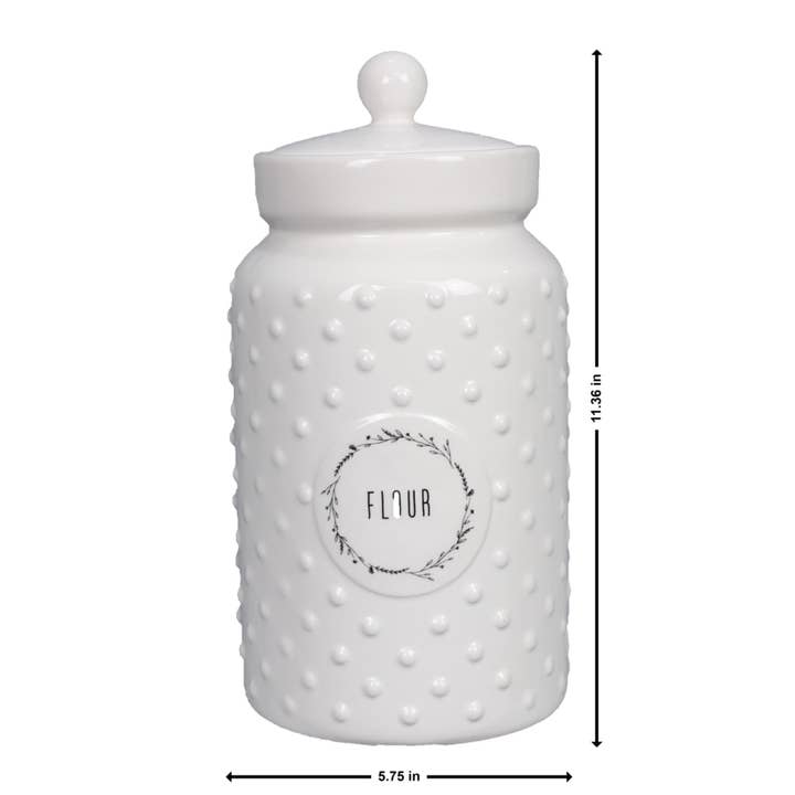 Young's - Wholesale Canister Set - Cottage Core Ceramic Canister, 4pcs/set (SKU#: 21930)