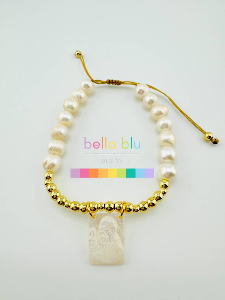 Stela fresh water pearls bracelet in gold filled for wholesale by Bella Blu Designs