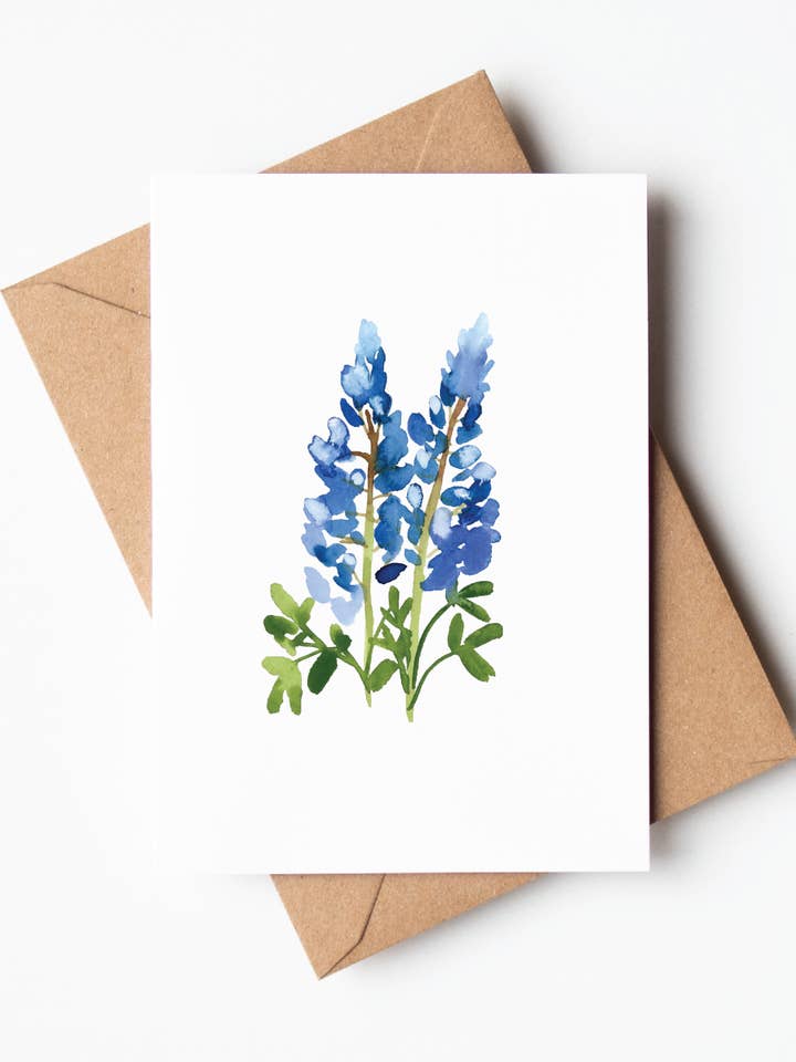 Bluebonnet hälsningskort för wholesale av Dawningrace Art Studio