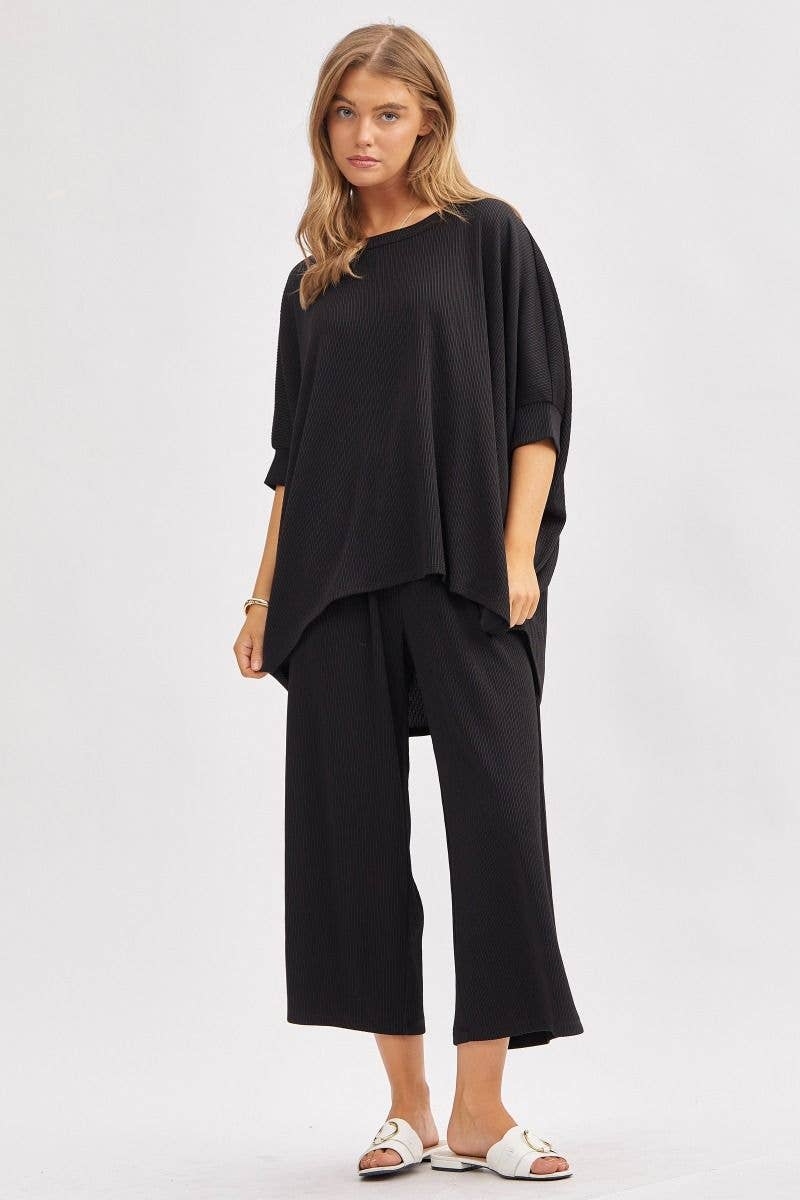 Dear Scarlett – Engroshandel Top- og buksesæt (IKKE Loungewear) - Dame – Solid Bluse + Bred Ben Sæt TRVSET-BALI15
