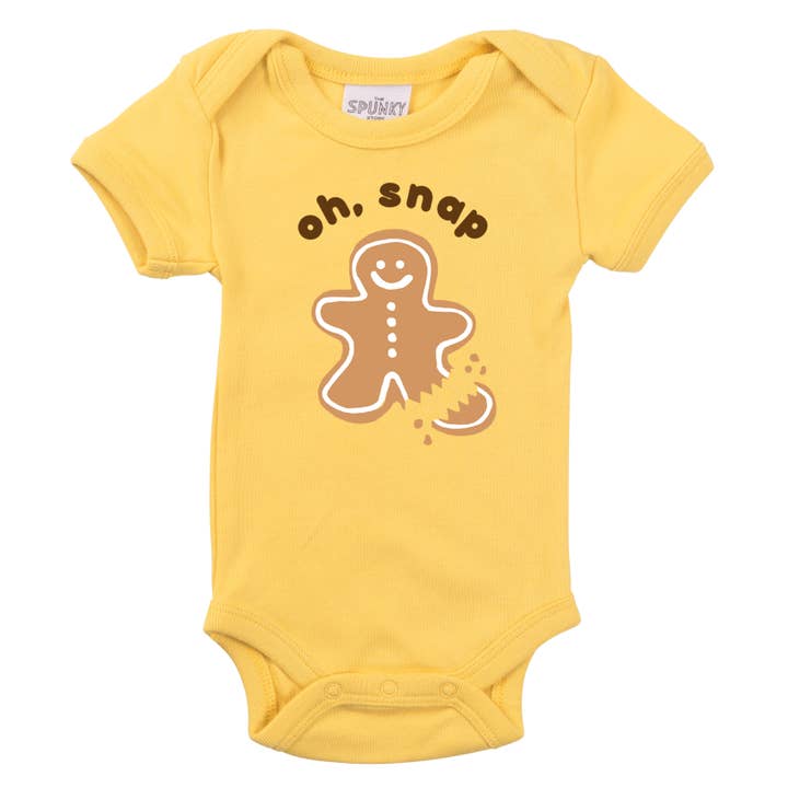 Spunky Stork - Wholesale Screen Printed T-Shirt - Kids - Oh Snap Gingerbread Man Funny Christmas Baby Toddler Top1