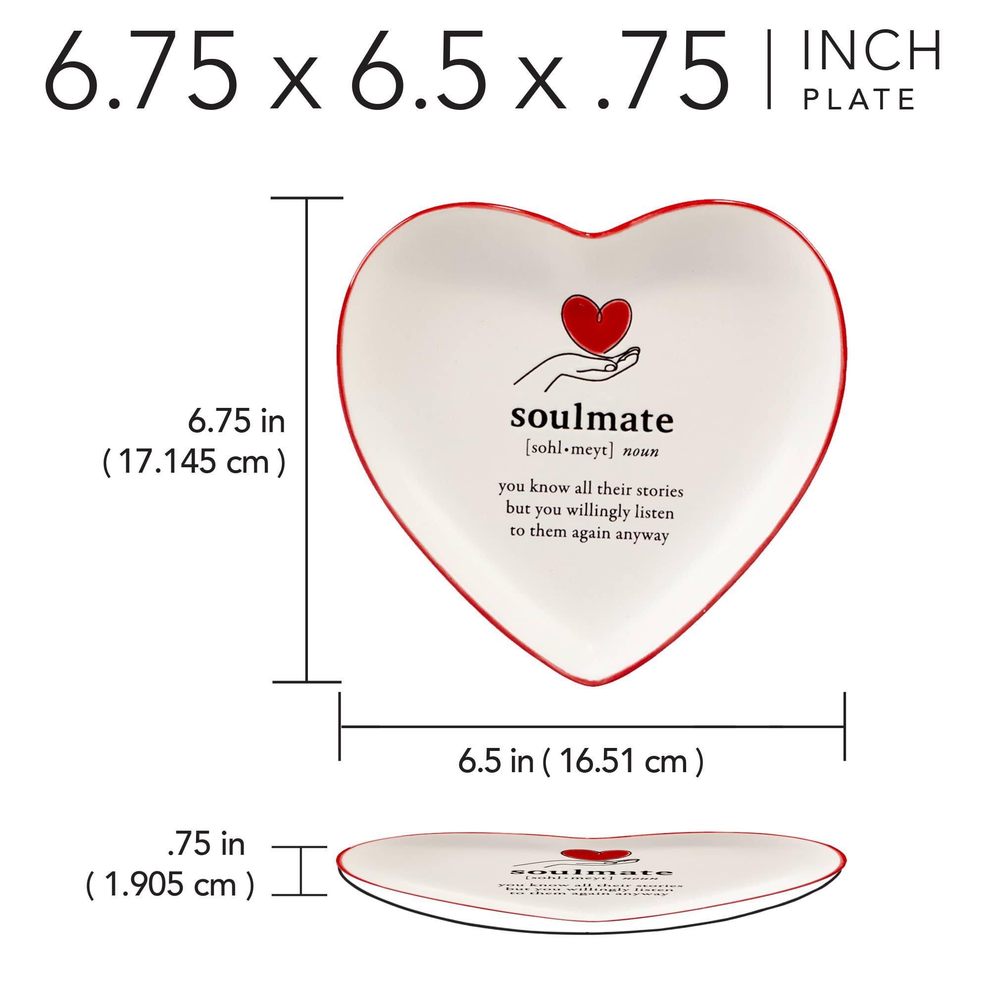 Certified International - Vente Bol de service - Cravate en forme de cœur de 6,5 pouces pour la Saint-Valentin avec poinçon4