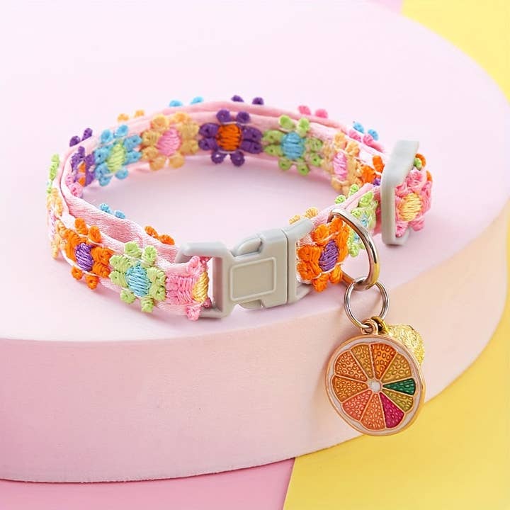 DIYSTORE - Wholesale Pet Collar - Cat - 1pc Lace Pet Collar, Adjustable Cat Collar with Pendant, Suitable for Small Cats and Dogs