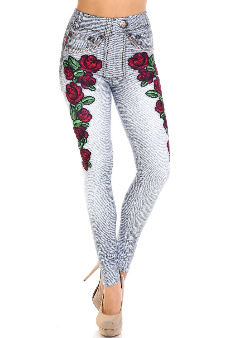 USA Fashion - Vente Legging tendance – femme - Legging rose en jean doux et crémeux - USA Fashion™6