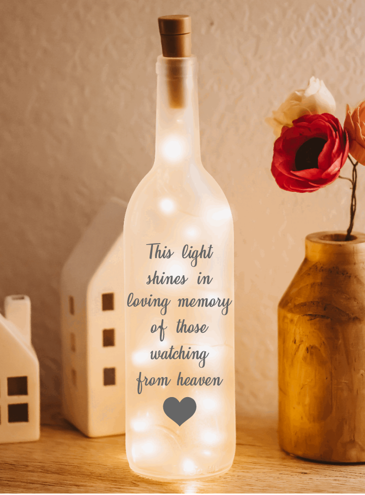 Firefly Home Designs - Wholesale Accent/Desk Lamp - Bottle Lamp, Memorial Light, Bereavement Gift, Memorial Lamp2