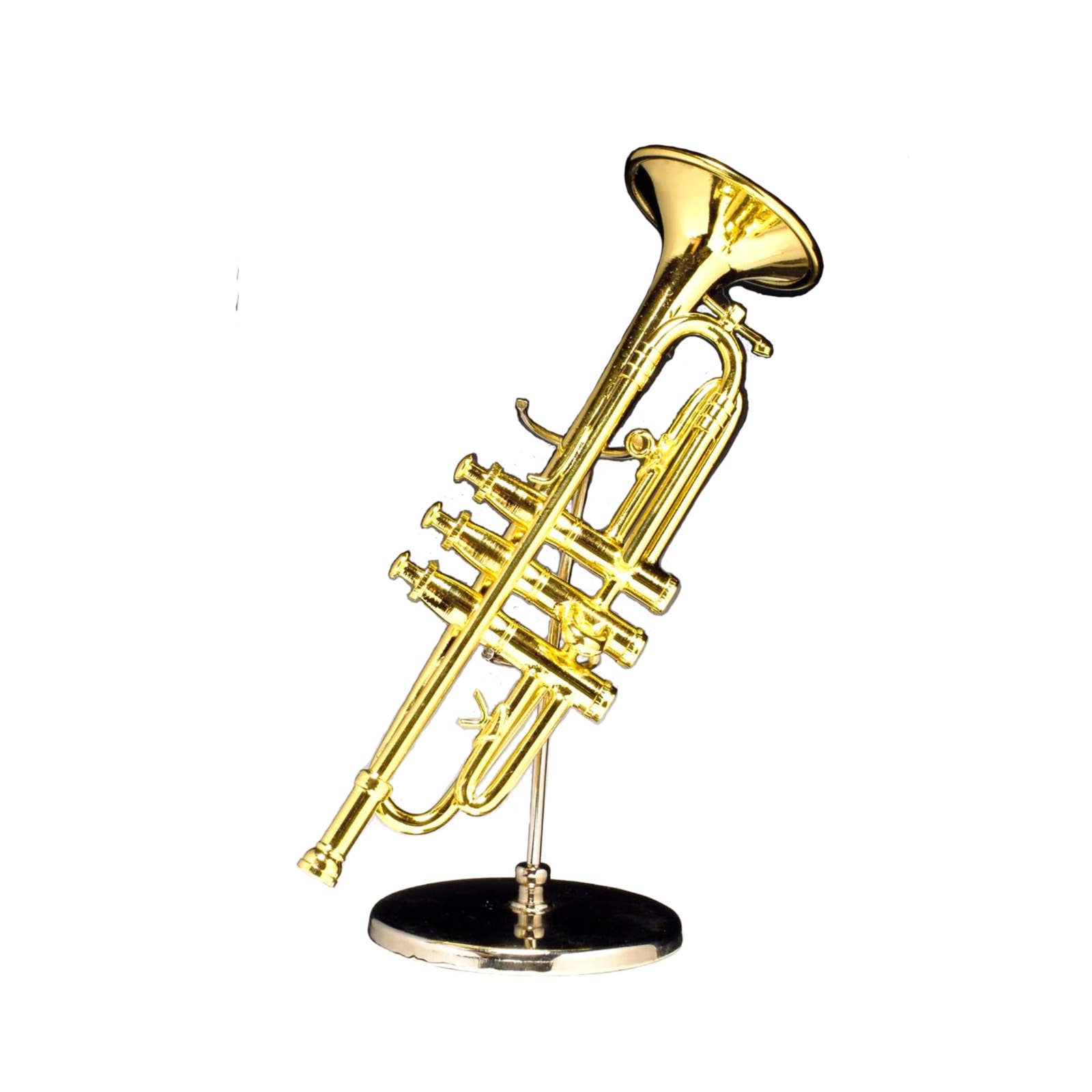 Broadway Gifts Co – Großhandel Tischdeko – Goldene Miniaturtrompete mit Ständer & Etui