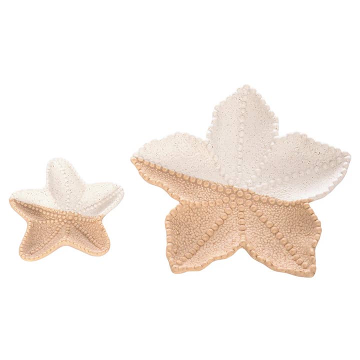 Ensemble de 2 assiettes Amande & Bisque Étoile de Mer pour la vente par Beachcombers