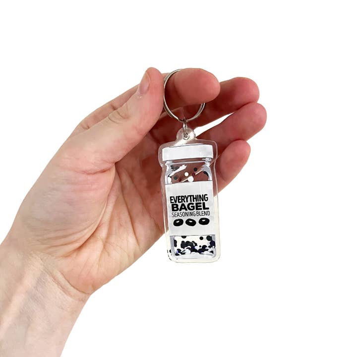 Everything Bagel Seasoning Glitter Keychain for wholesale by Drawn Goods