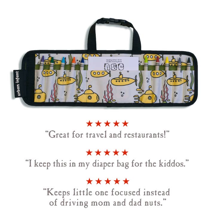 Urban Infant - Wholesale Crayons - Kids & Baby - Travel Crayon Wallet - Submarines