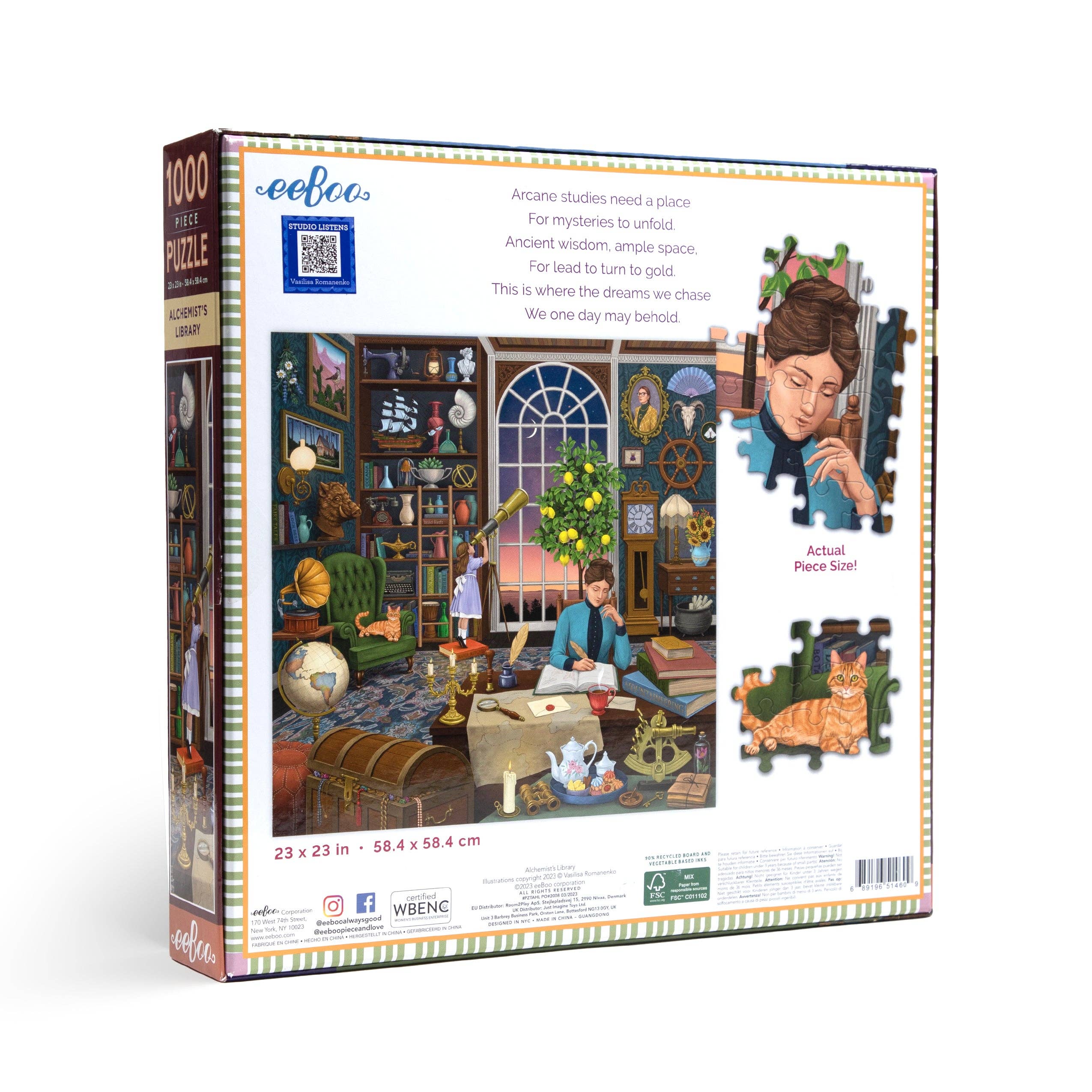 eeBoo - Wholesale Puzzle - Adult - Alchemist's Library 1000 Piece Square Puzzle1