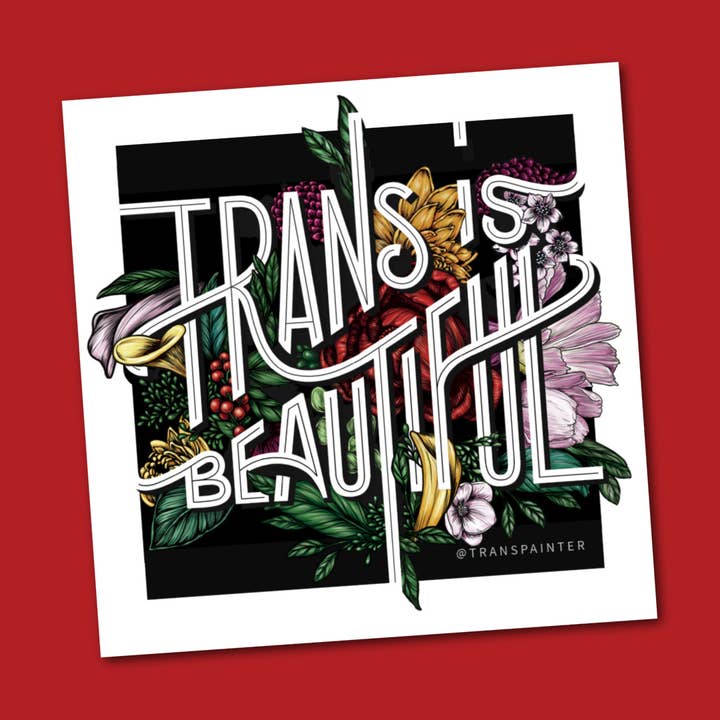 Transpainter - Vente Autocollant - Autocollant Trans est Beau | Ensemble d'Autocollants Transgenres