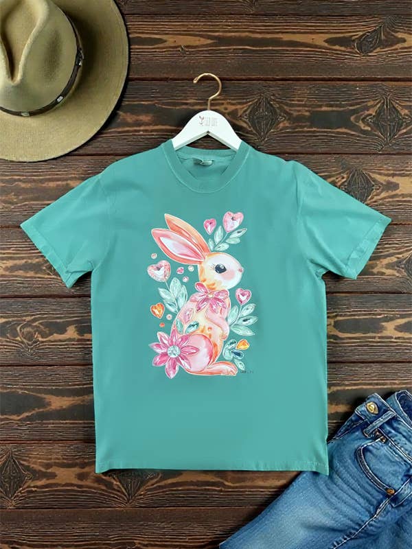 CC DTF GLANZENDE KONIJNEN TEE TEES, TSHIRTS, T-SHIRTS, voor wholesale door L&B Life