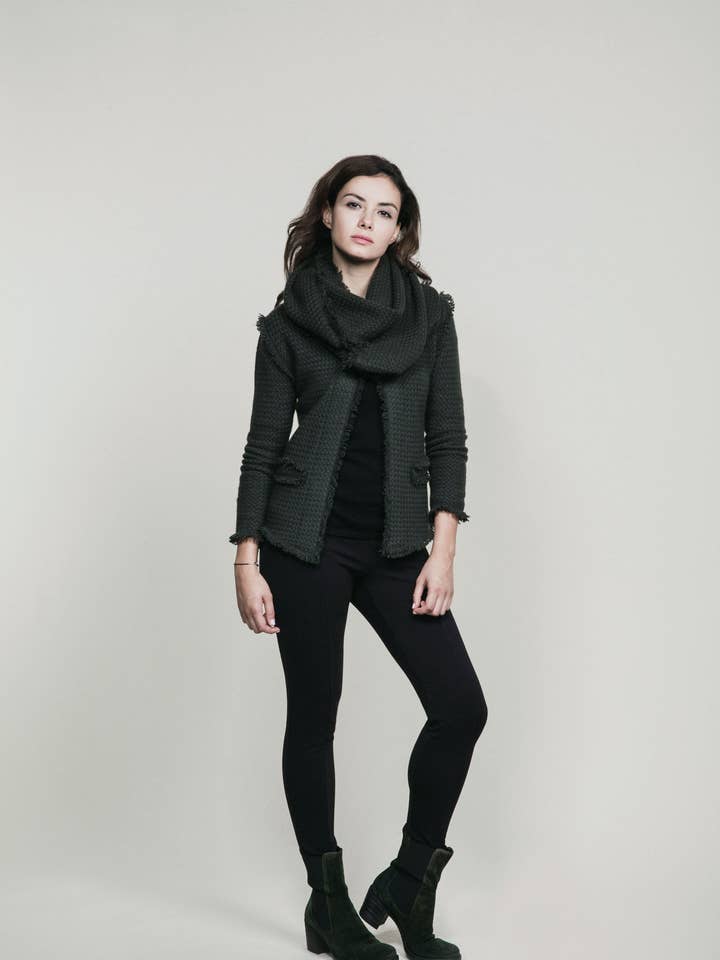 Veste COCO Classique - Blanche pour la vente par Nuan Cashmere