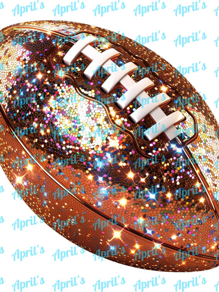 Transfert DTF Football à Paillettes et Sequins pour la vente par Signs By Aprils LLC