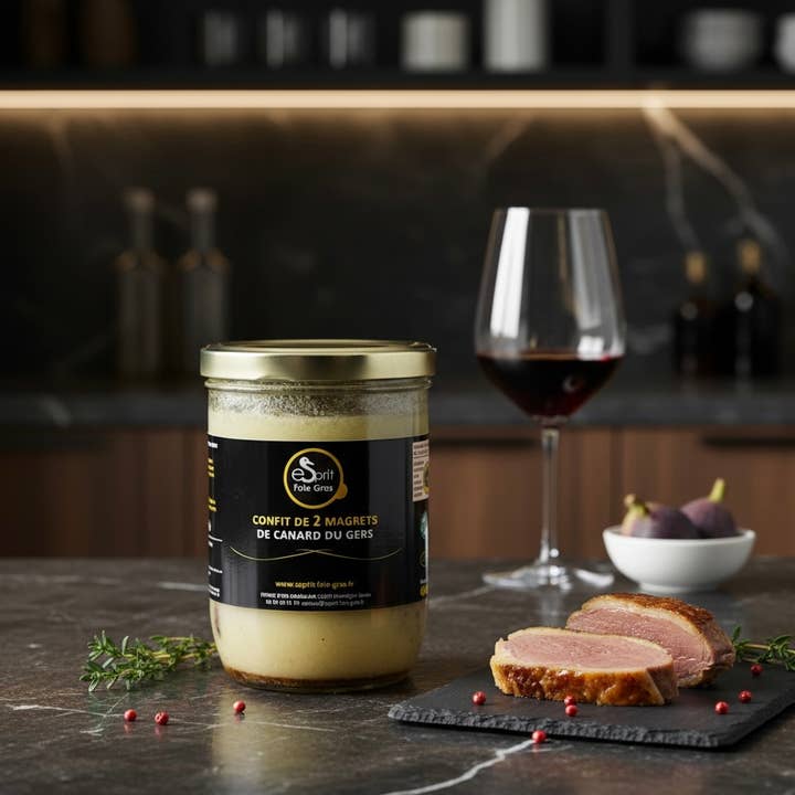Confit de 2 magrets de canard du Gers - 600 g pour la vente par Esprit Foie Gras